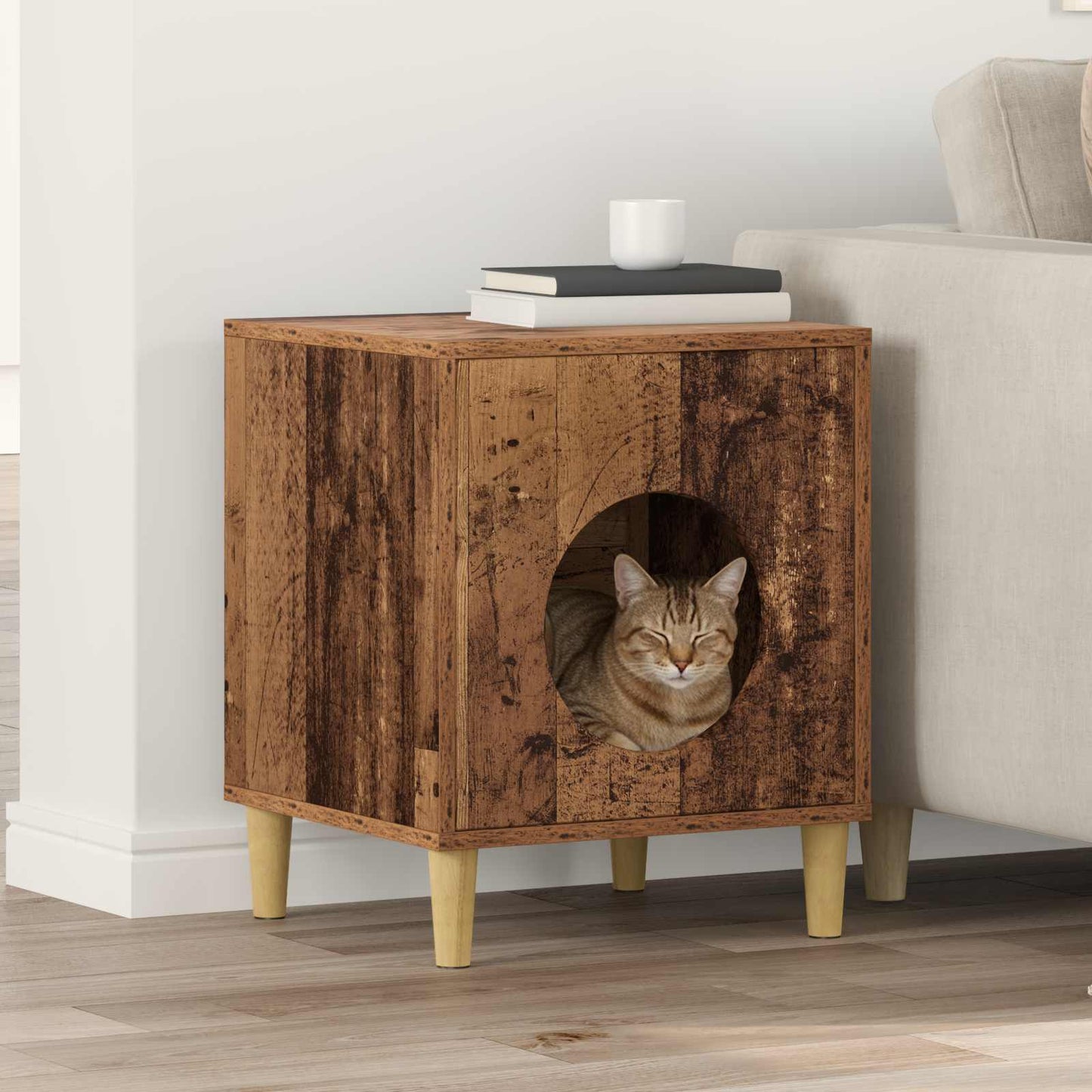 Katzenhaus Altholz 42,5 x 40 x 53 cm Holzwerkstoff
