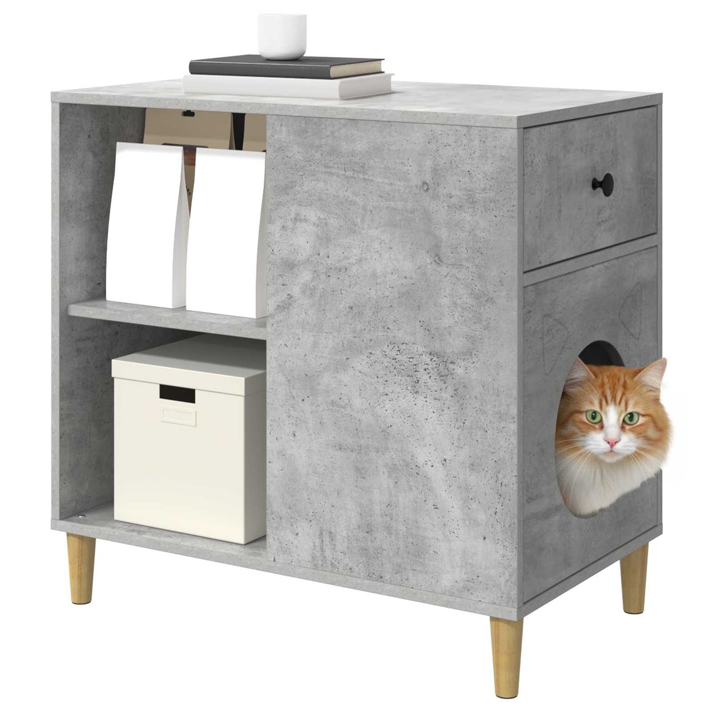 Katzenhaus Beton 72 x 42,5 x 70 cm Holzwerkstoff