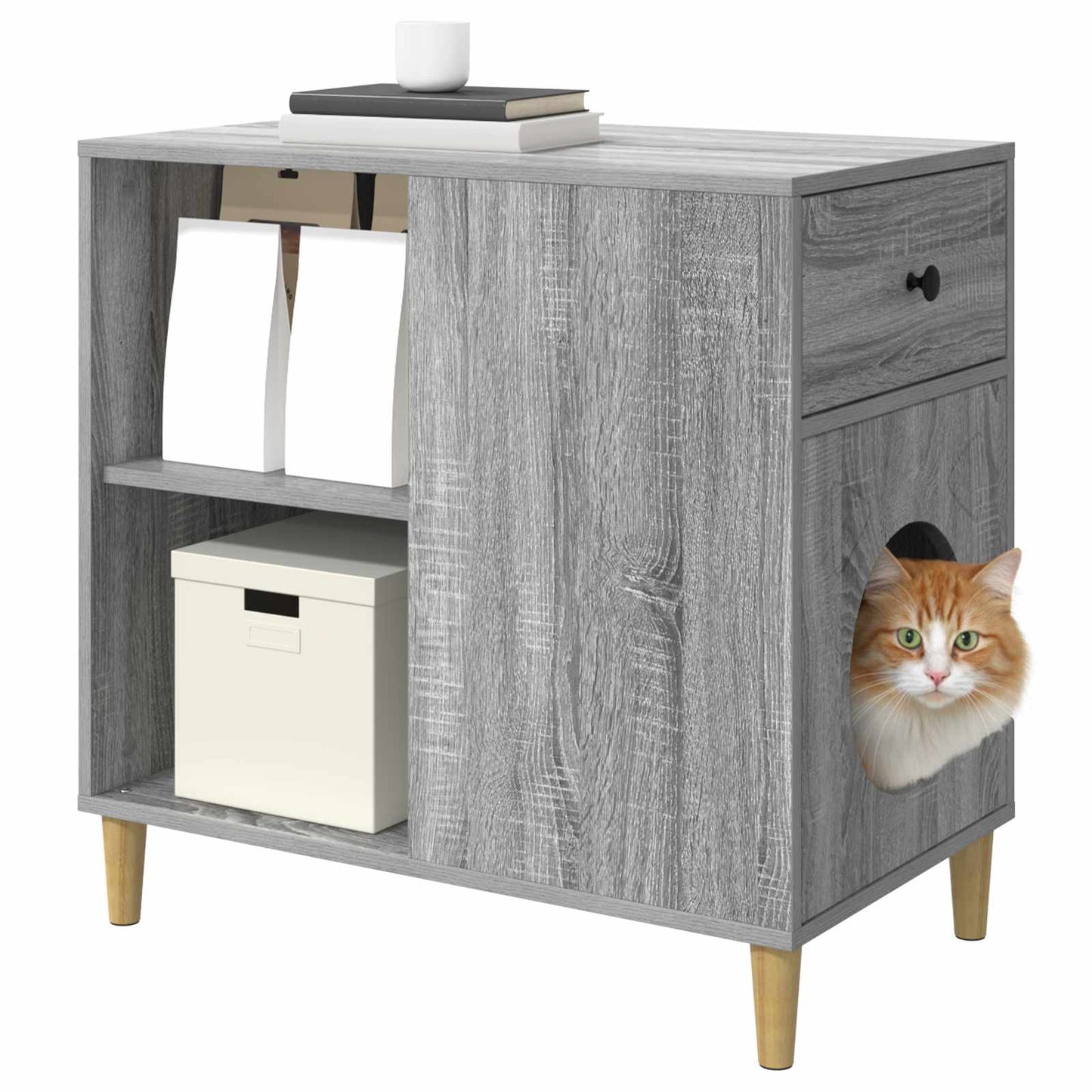 Katzenhaus Graues Sonoma 72 x 42,5 x 70 cm Holzwerkstoff