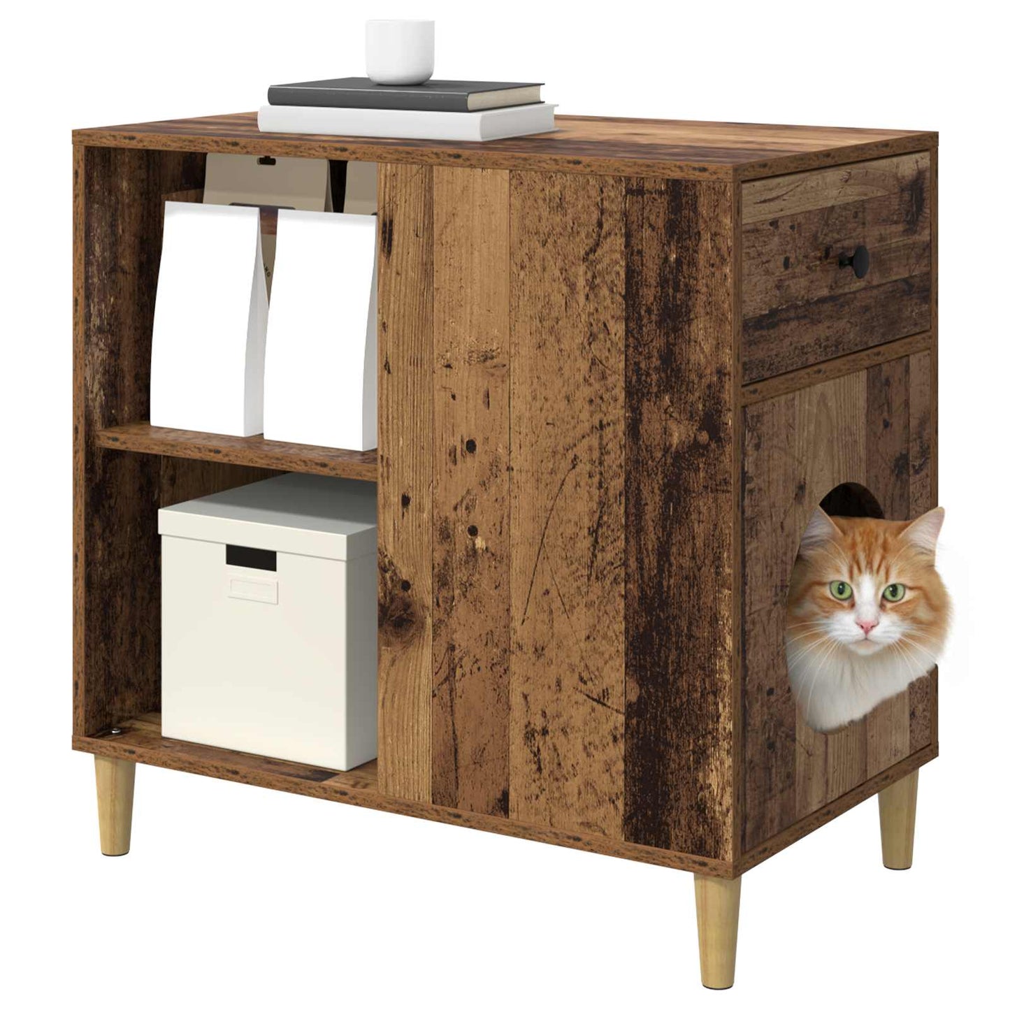 Katzenhaus Altholz 72 x 42,5 x 70 cm Holzwerkstoff