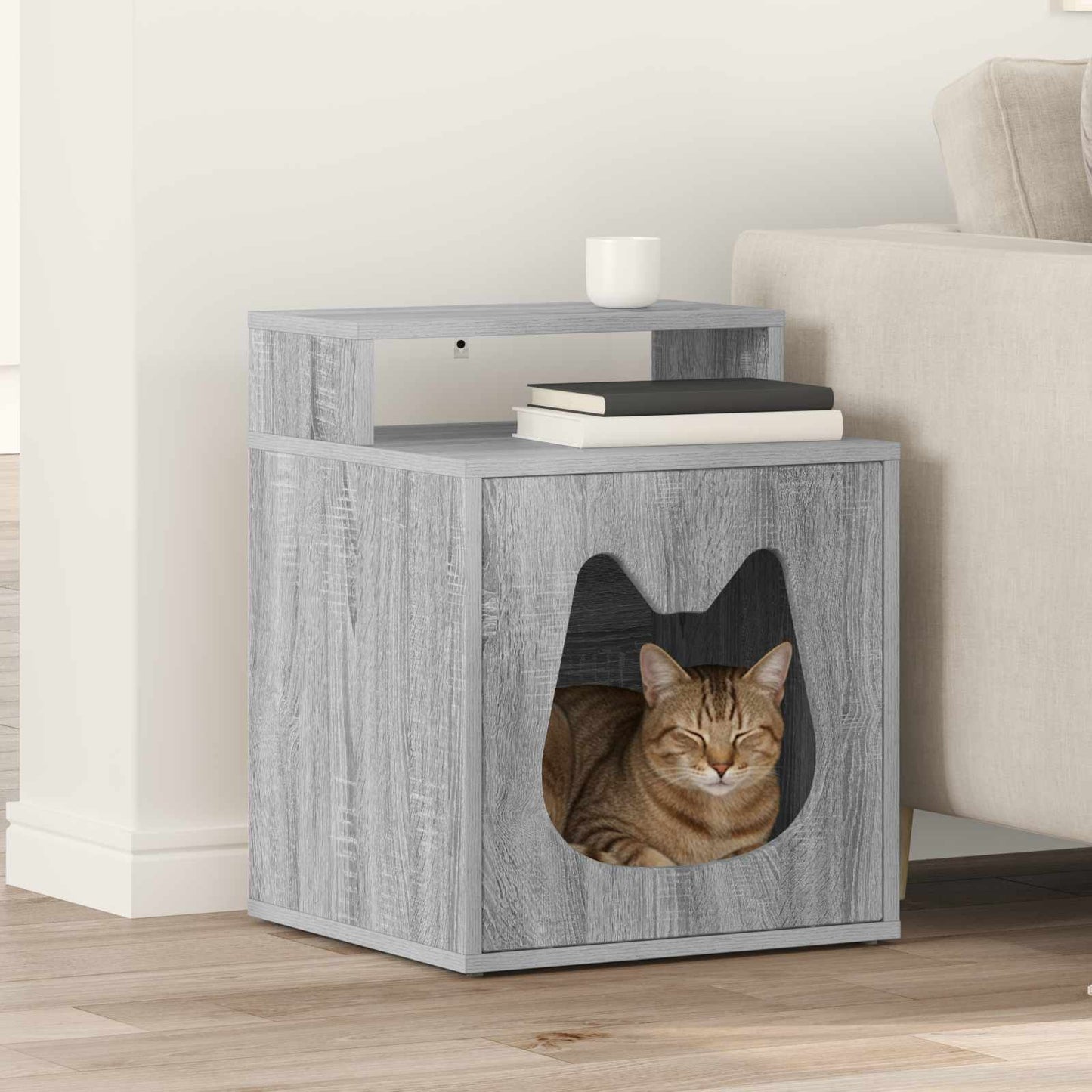 Katzenhaus Graues Sonoma 42,5 x 40 x 53,5 cm Holzwerkstoff