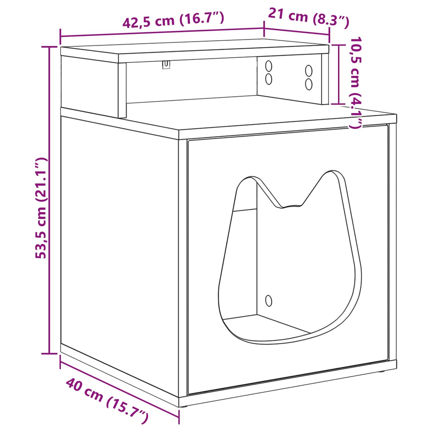 Katzenhaus Altholz 42,5 x 40 x 53,5 cm Holzwerkstoff