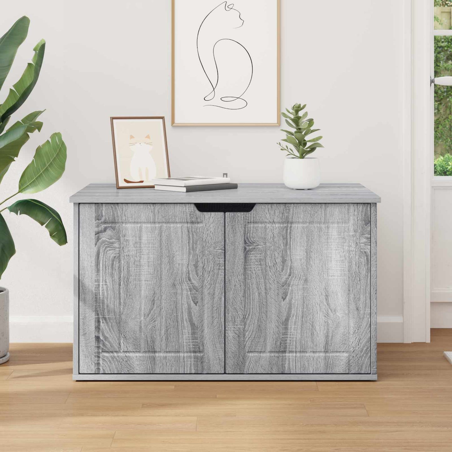 Katzenhaus Graues Sonoma 85 x 55 x 50,5 cm Holzwerkstoff