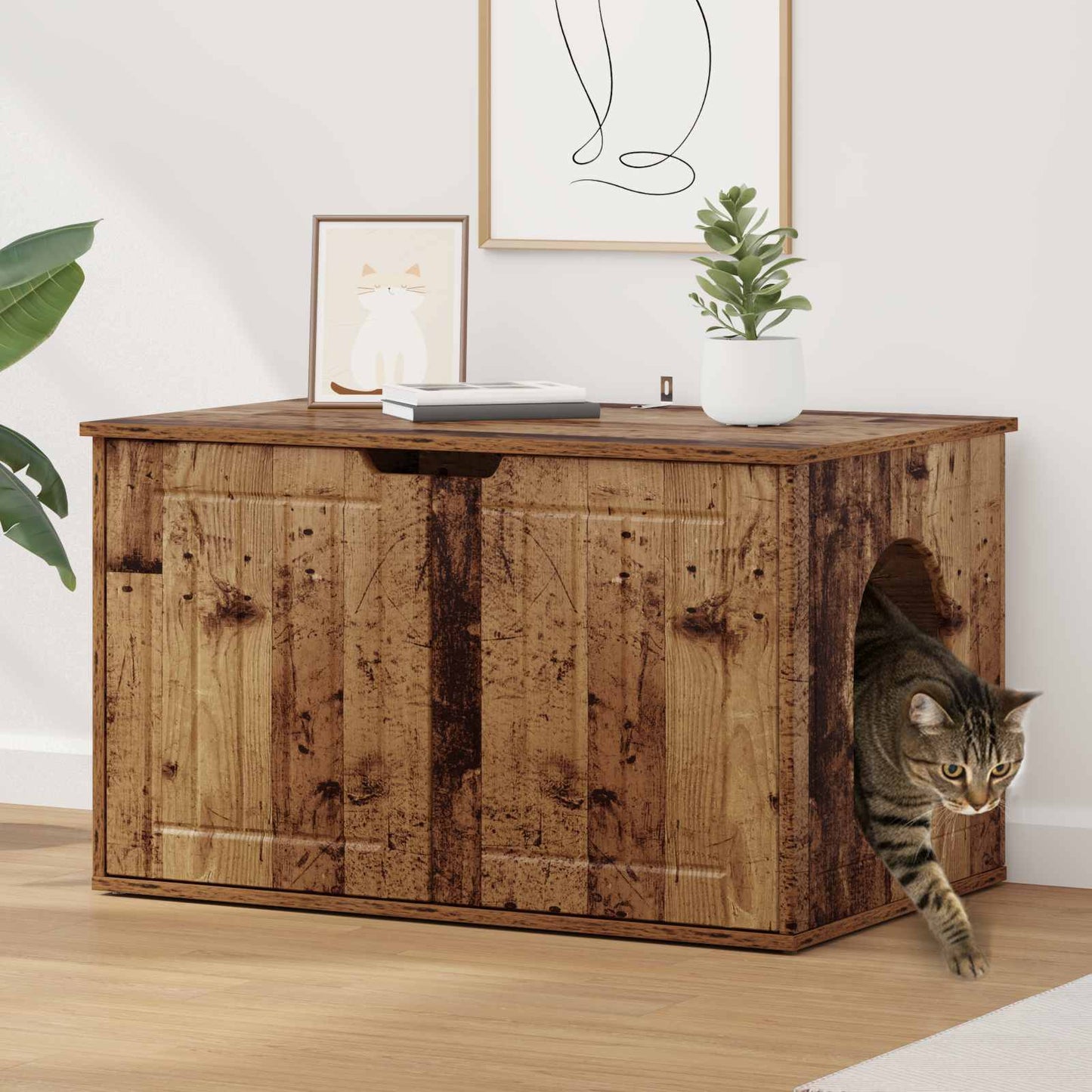 Katzenhaus Altholz 85 x 55 x 50,5 cm Holzwerkstoff