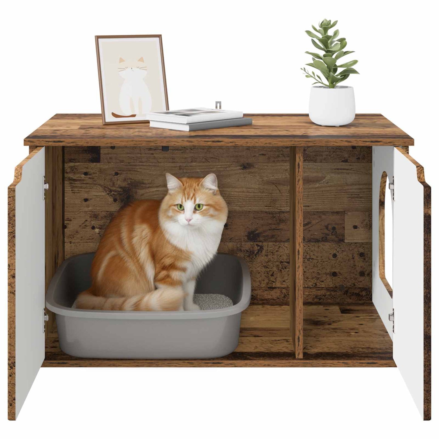 Katzenhaus Altholz 85 x 55 x 50,5 cm Holzwerkstoff