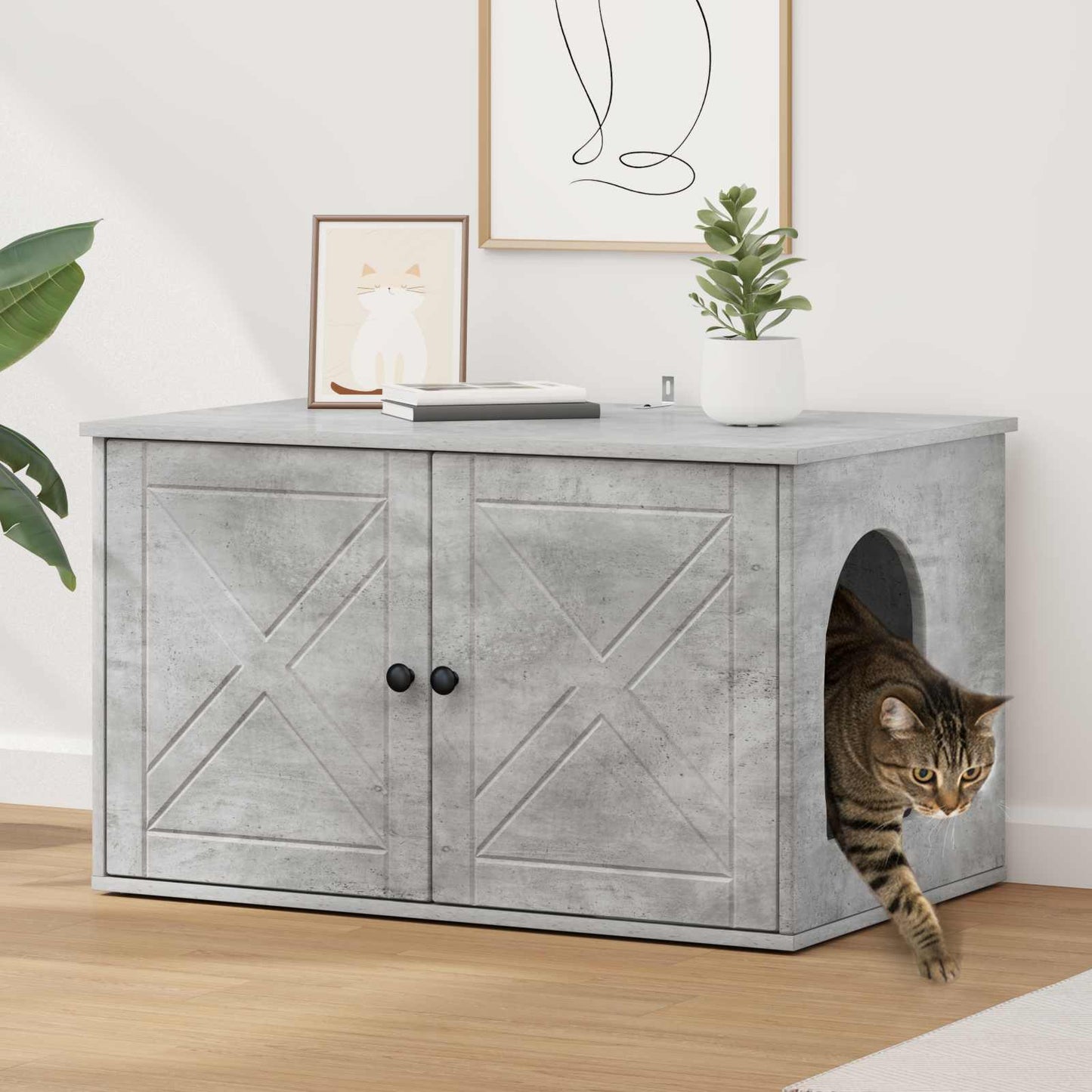 Katzenhaus Beton 85 x 55 x 50 cm Holzwerkstoff