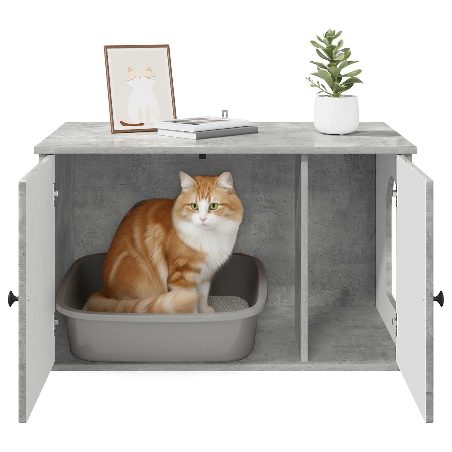 Katzenhaus Beton 85 x 55 x 50 cm Holzwerkstoff