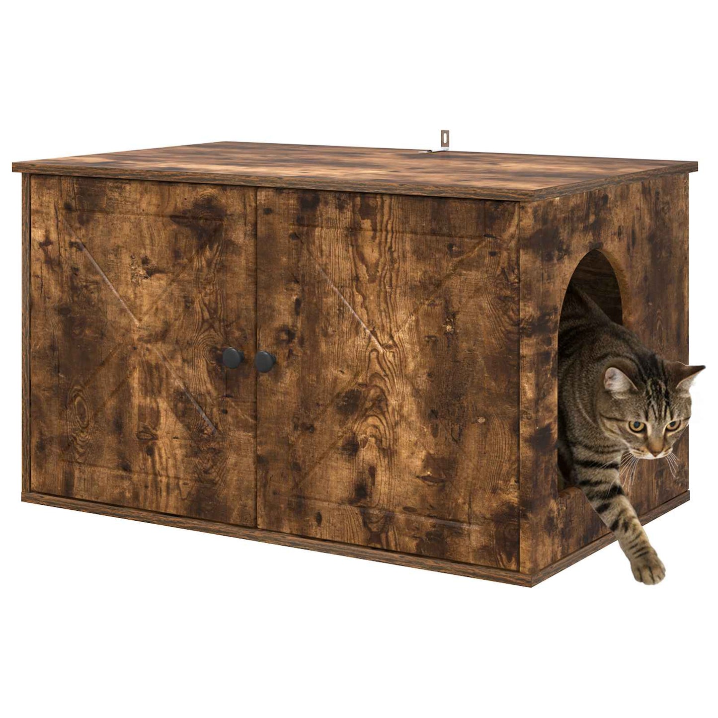 Katzenhaus Geräucherte Eiche 85 x 55 x 50 cm Holzwerkstoff