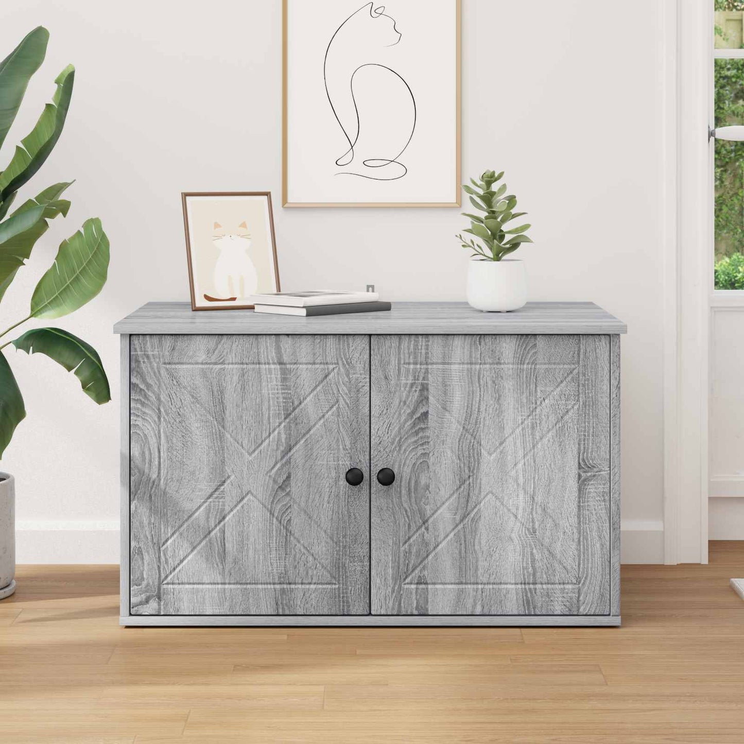 Katzenhaus Graues Sonoma 85 x 55 x 50 cm Holzwerkstoff
