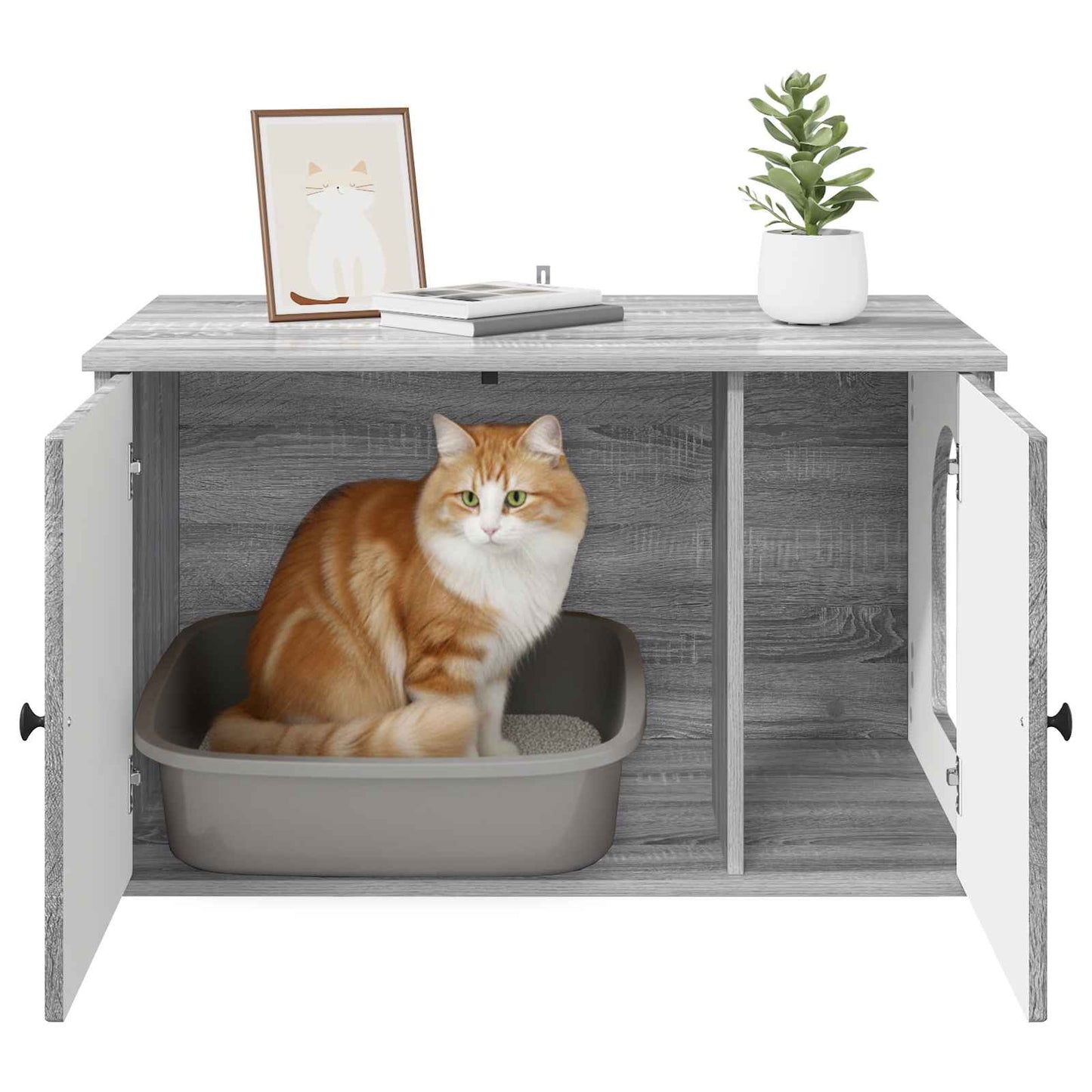 Katzenhaus Graues Sonoma 85 x 55 x 50 cm Holzwerkstoff