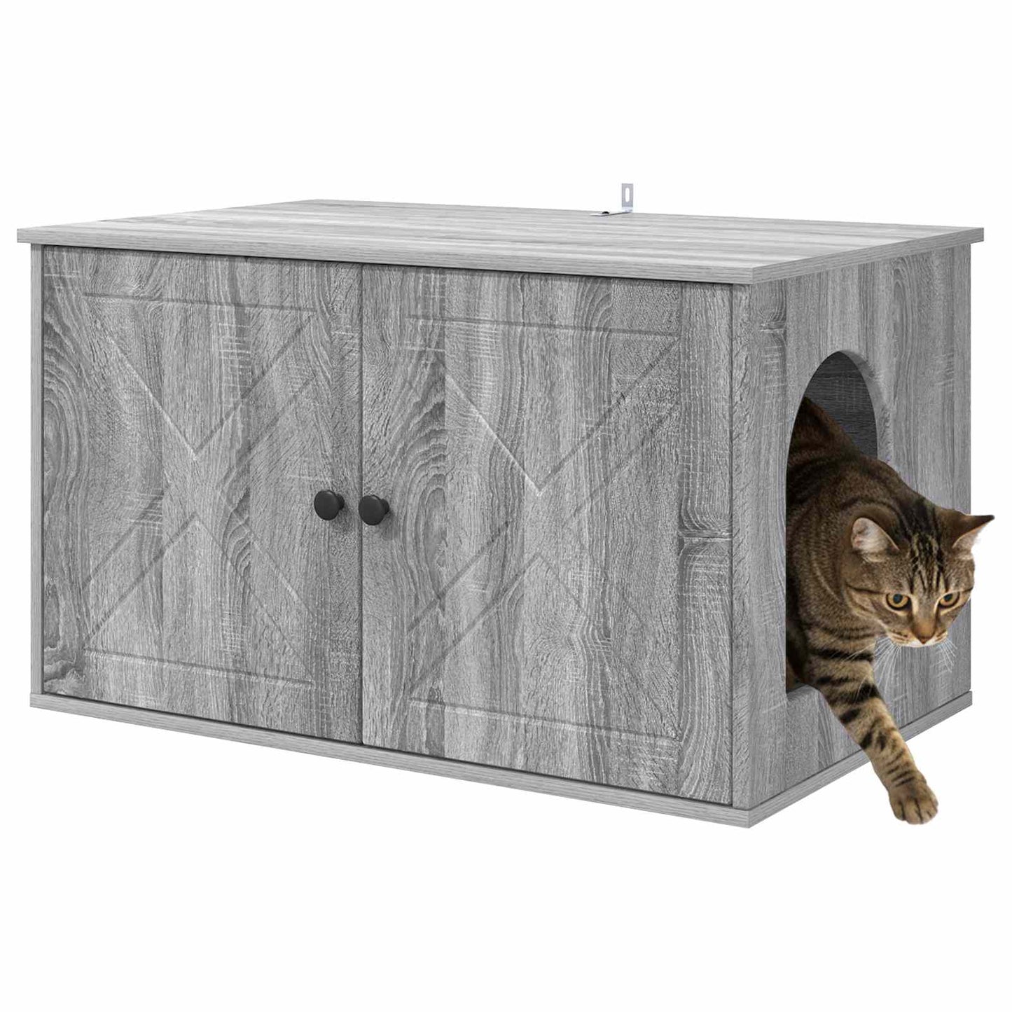 Katzenhaus Graues Sonoma 85 x 55 x 50 cm Holzwerkstoff