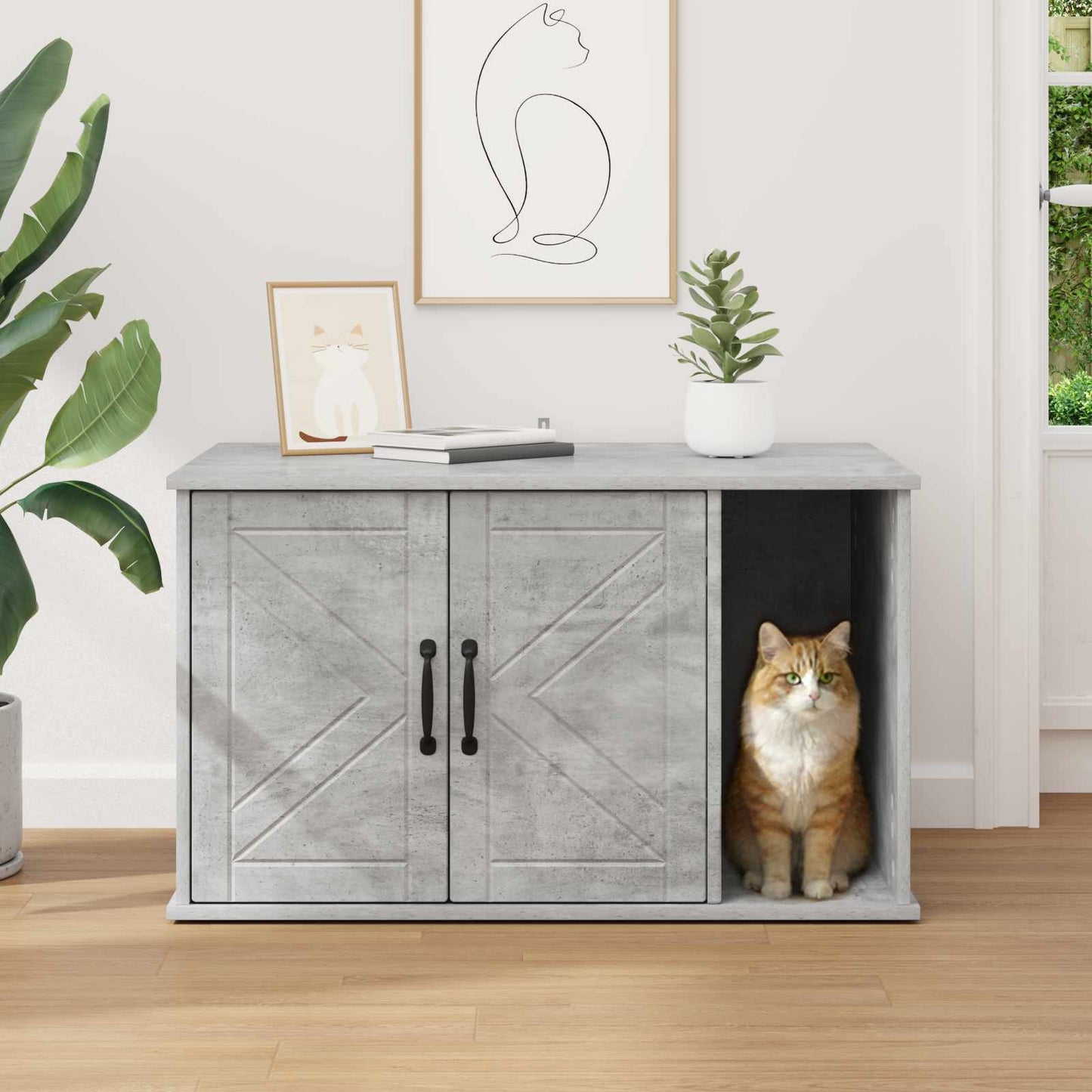 Katzenhaus Beton 85 x 55 x 50 cm Holzwerkstoff