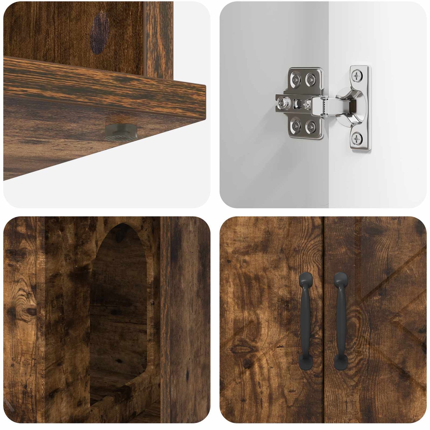Katzenhaus Geräucherte Eiche 85 x 55 x 50 cm Holzwerkstoff
