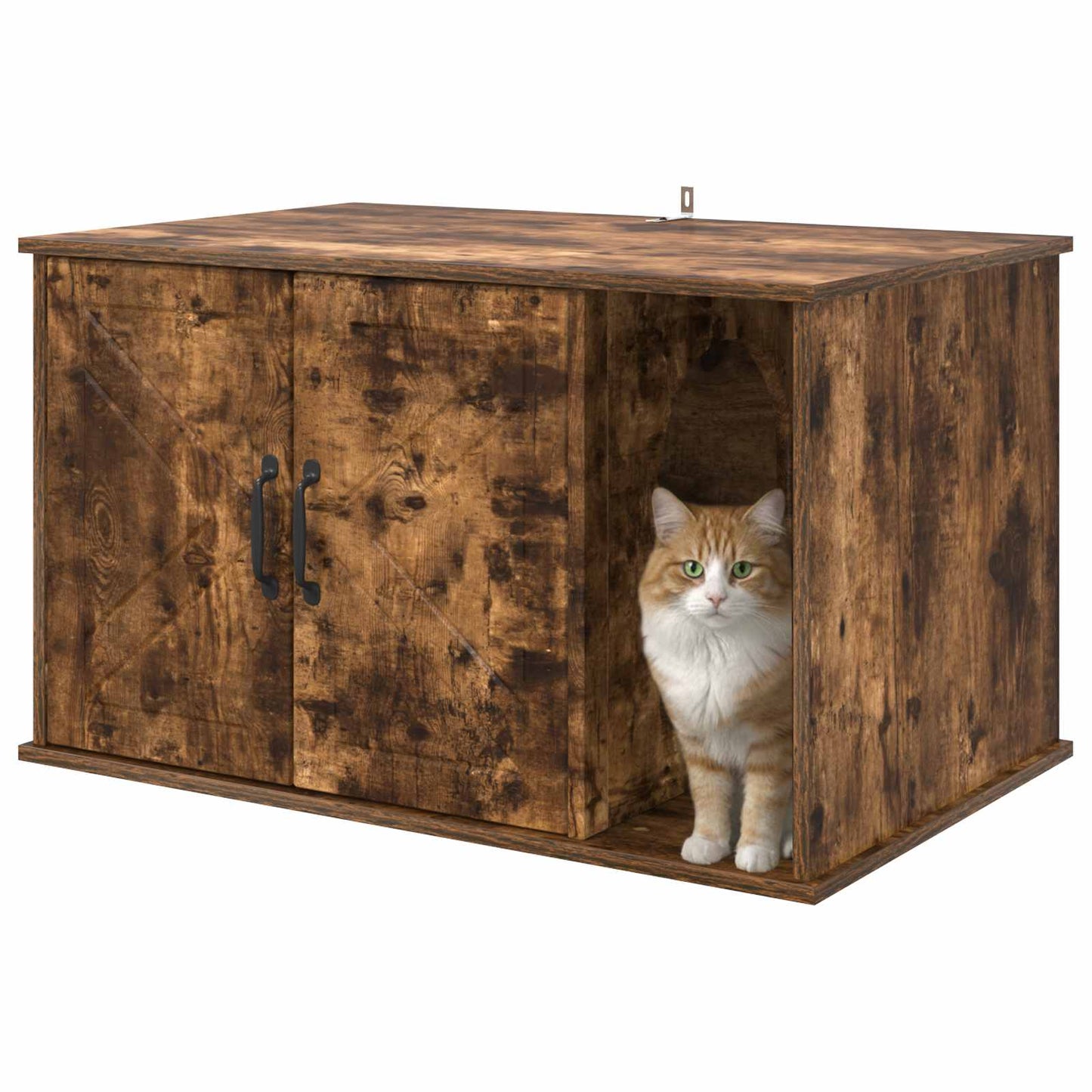 Katzenhaus Geräucherte Eiche 85 x 55 x 50 cm Holzwerkstoff