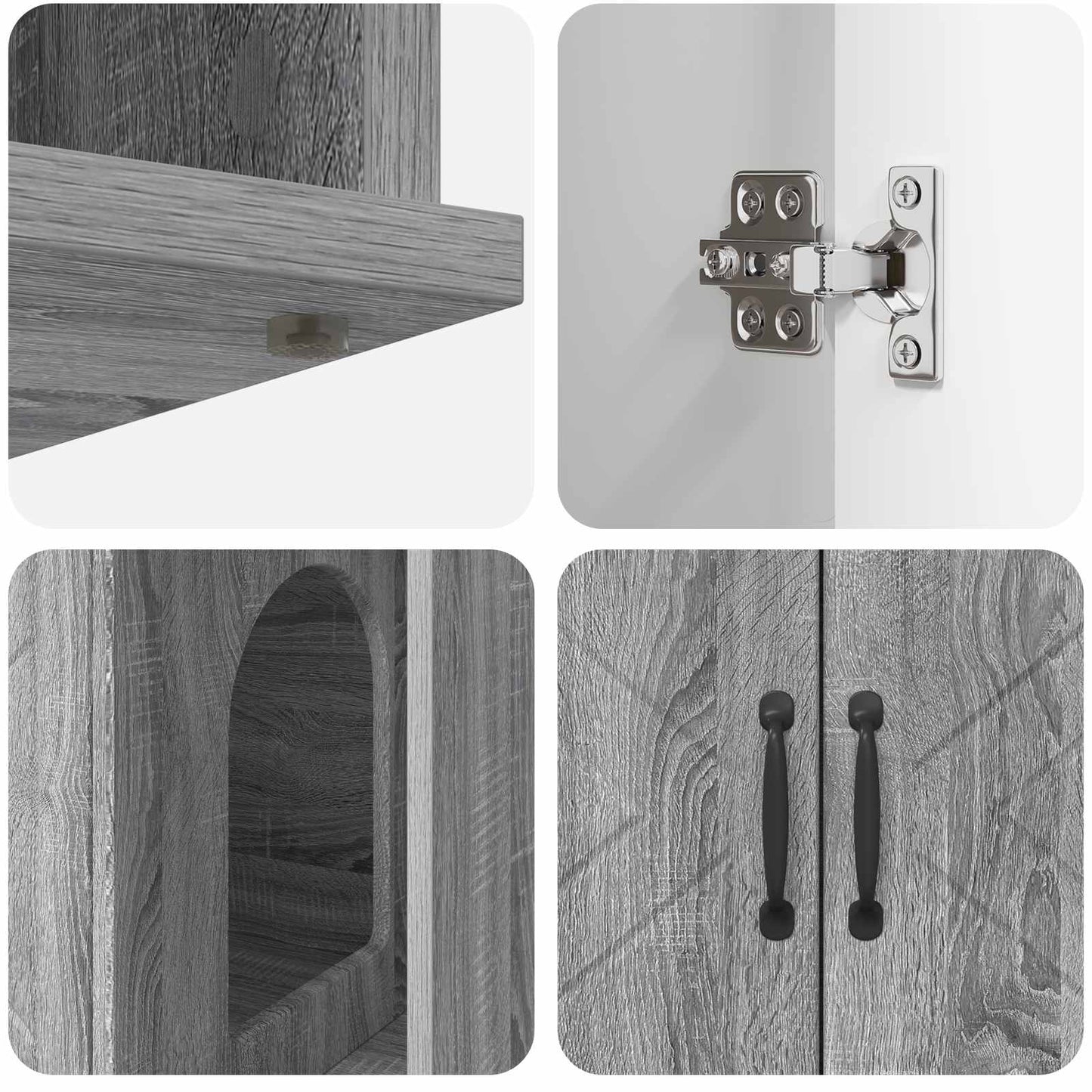 Katzenhaus Graues Sonoma 85 x 55 x 50 cm Holzwerkstoff