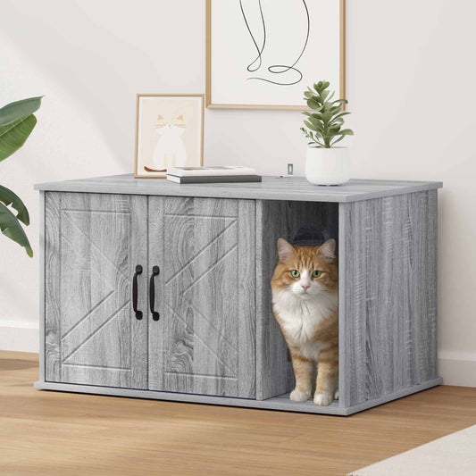 Katzenhaus Graues Sonoma 85 x 55 x 50 cm Holzwerkstoff