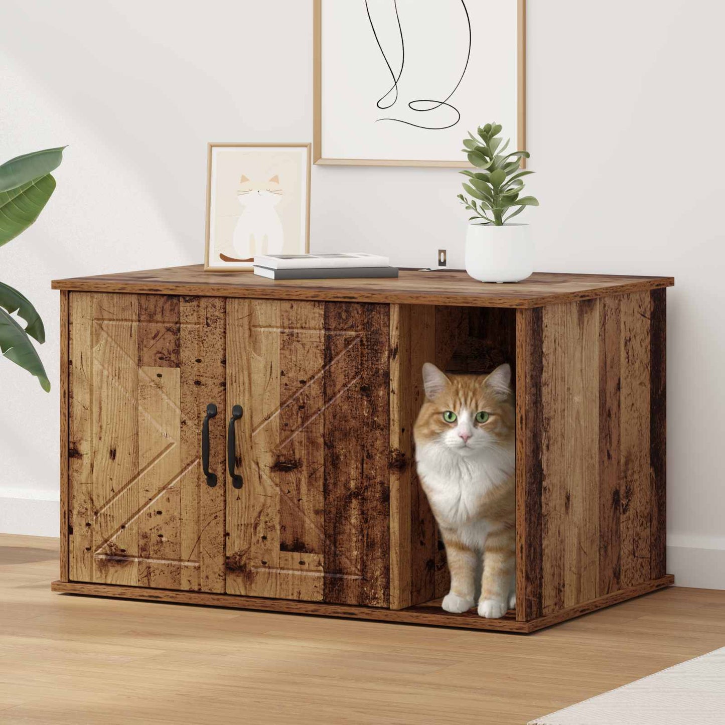 Katzenhaus Altholz 85 x 55 x 50 cm Holzwerkstoff