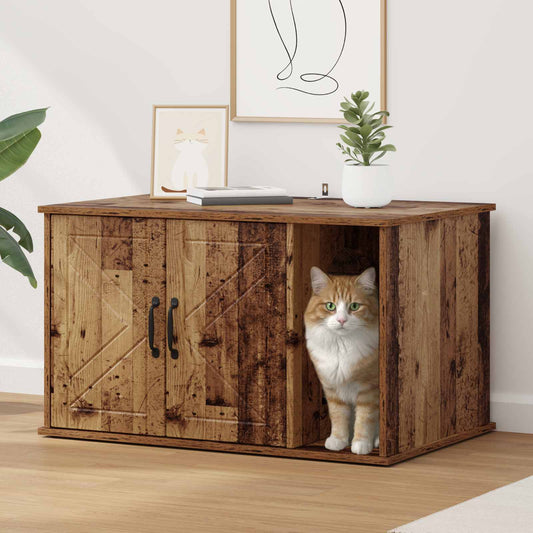 Katzenhaus Altholz 85 x 55 x 50 cm Holzwerkstoff