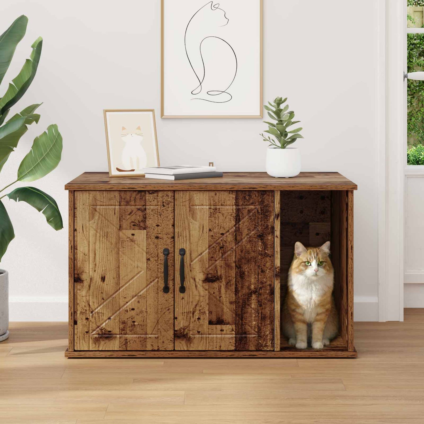 Katzenhaus Altholz 85 x 55 x 50 cm Holzwerkstoff