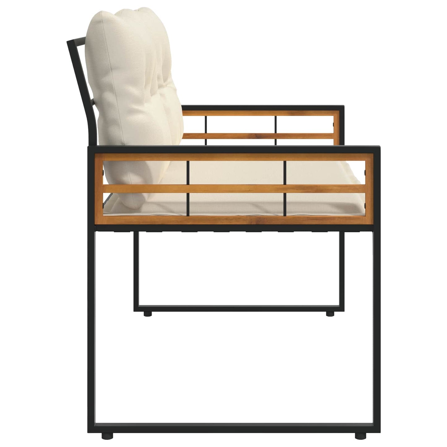 Holz-Lagenbank mit Kissen Uni mit Kissen Creme 114 x 55 x 77 cm