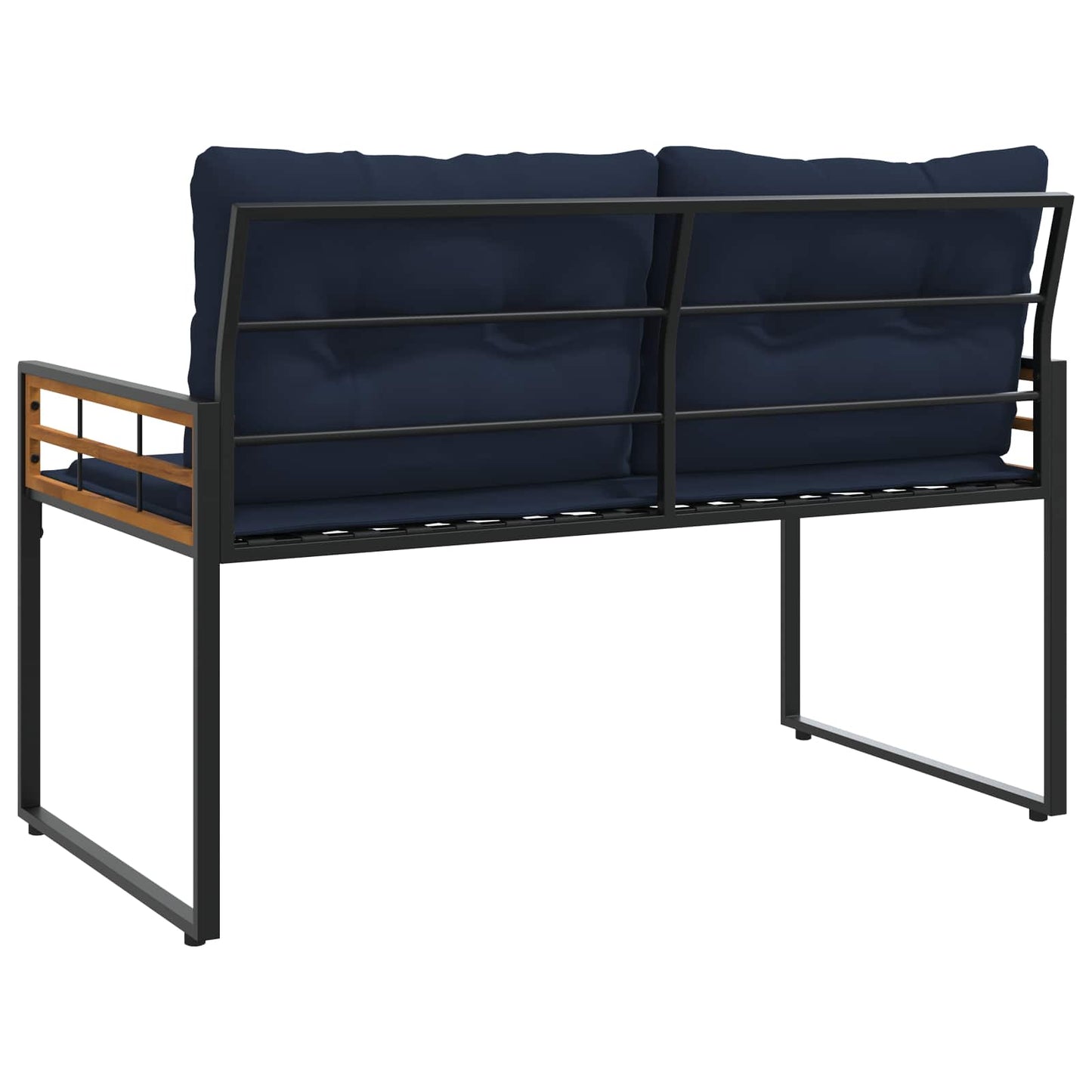Holz-Lagenbank mit Kissen Uni Marineblau 114 x 55 x 77 cm