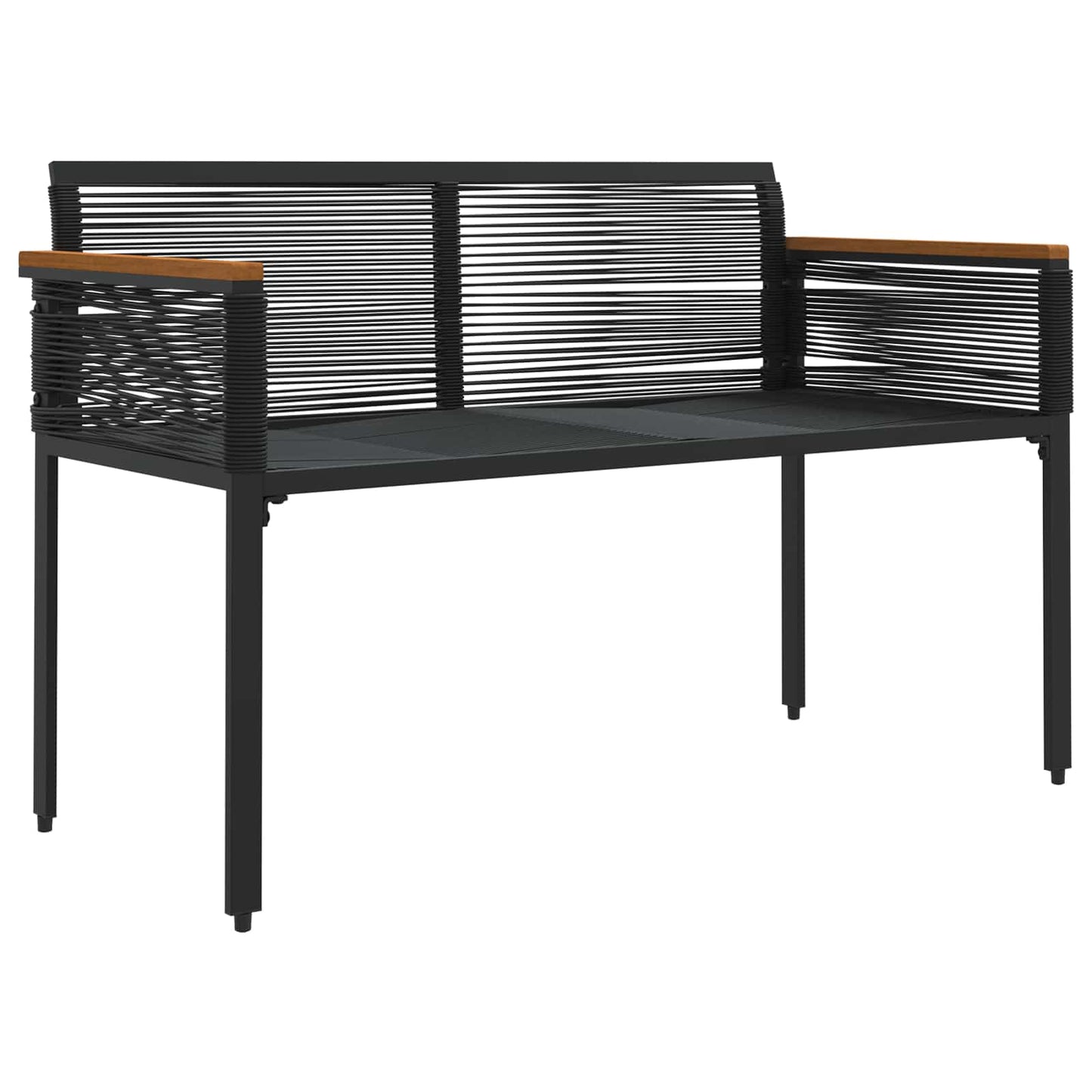 Bank Outdoor Schwarz und Cremeweiß 117 x 54 x 74,5 cm