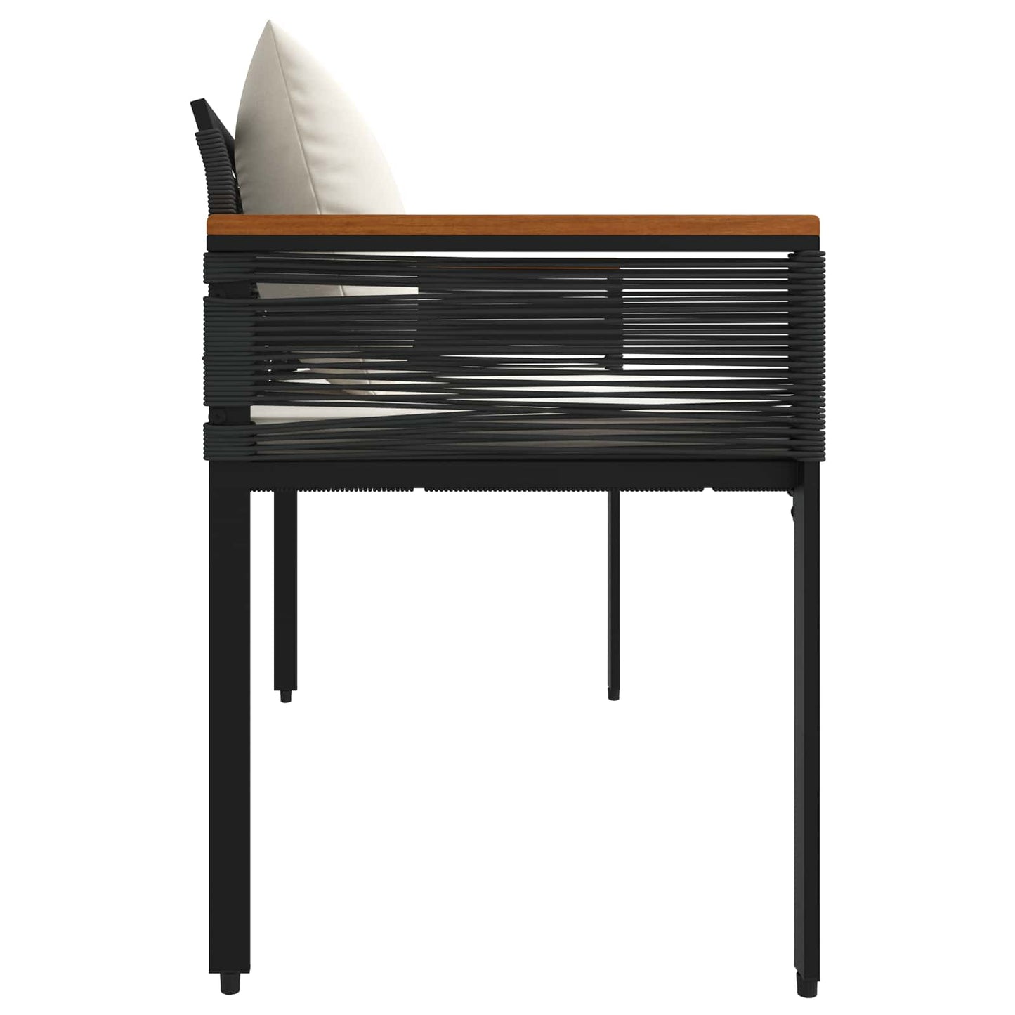 Bank Outdoor Schwarz und Cremeweiß 117 x 54 x 74,5 cm