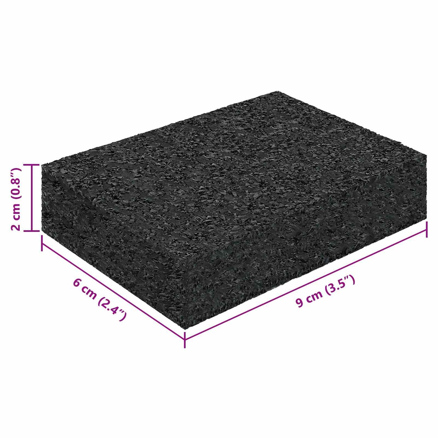 Patins en caoutchouc 25 p. noir 9 x 6 x 2 cm caoutchouc