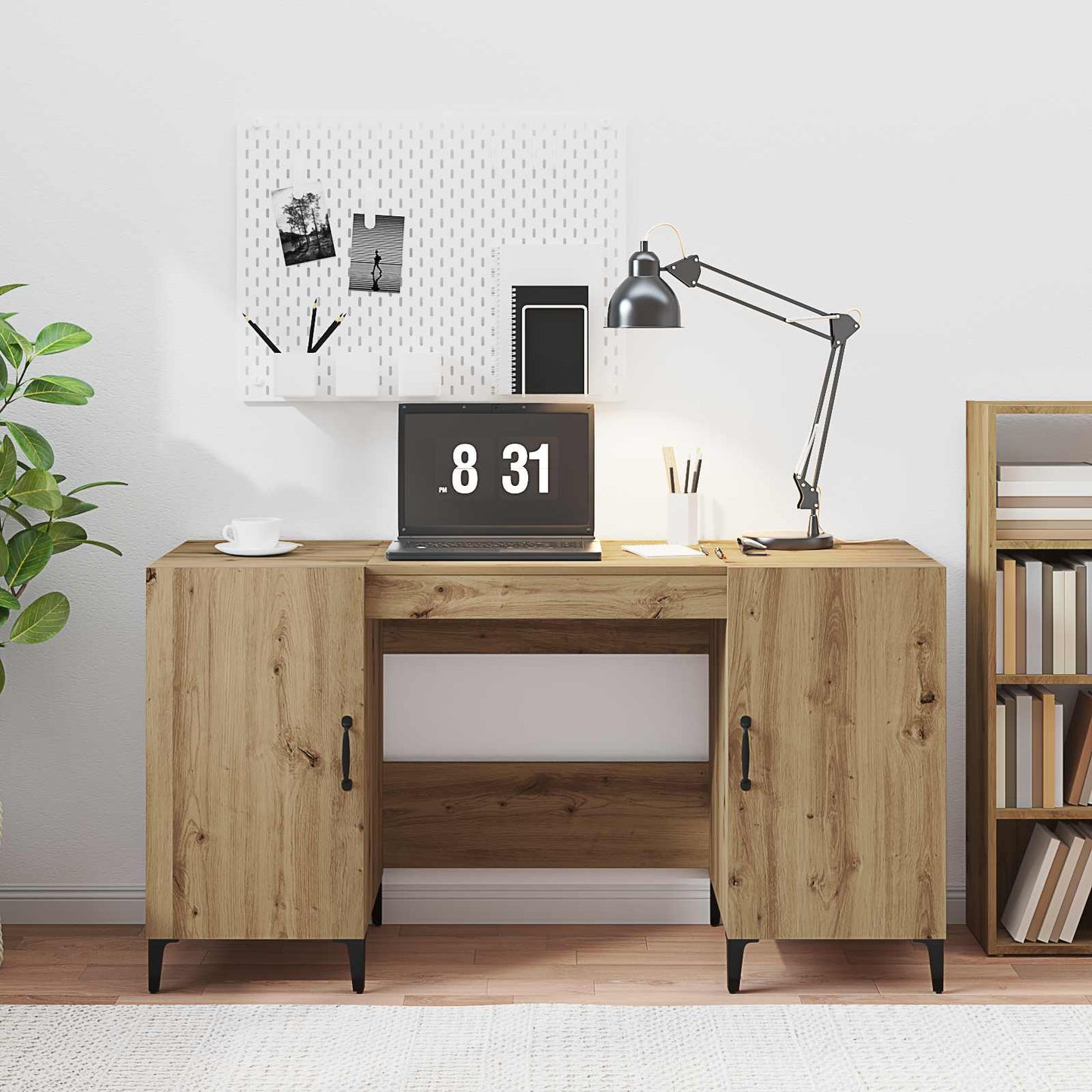 Desk Handicraft Oak 140 x 50 x 75 cm Wood-based material