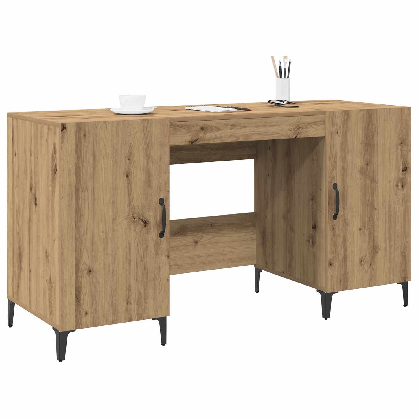 Desk Handicraft Oak 140 x 50 x 75 cm Wood-based material