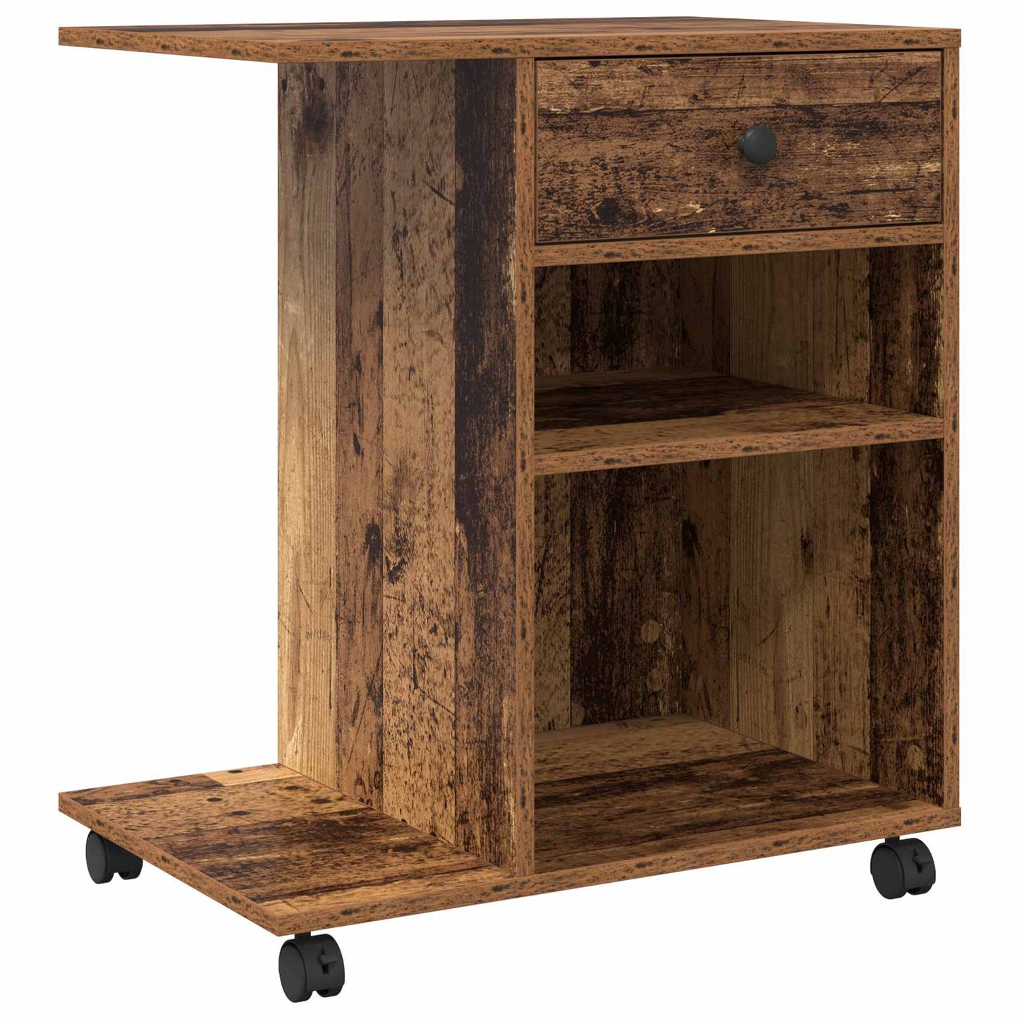 Meuble imprimante Uni vieux bois 60 x 40 x 68,5 cm Bois composite