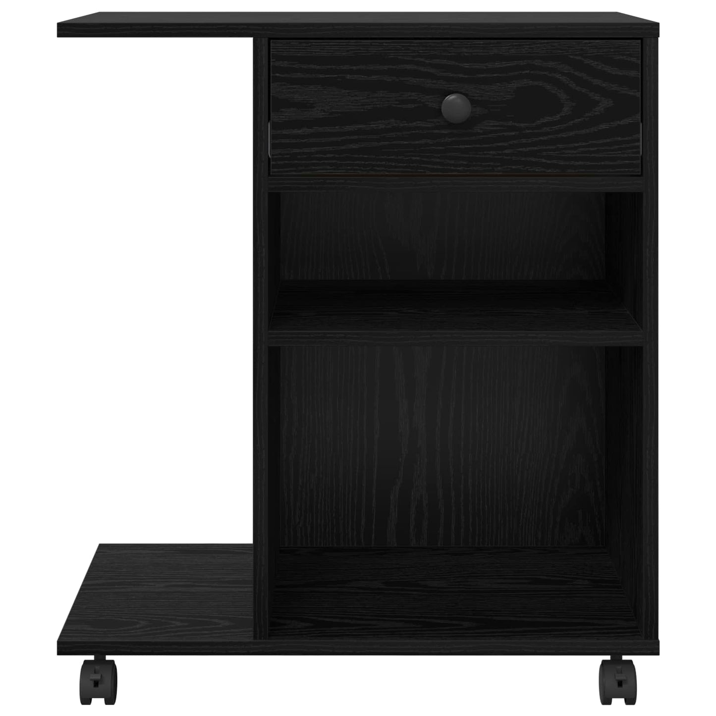 Druckerständer Uni Schwarz Eichen-Optik 60 x 40 x 68.5 cm