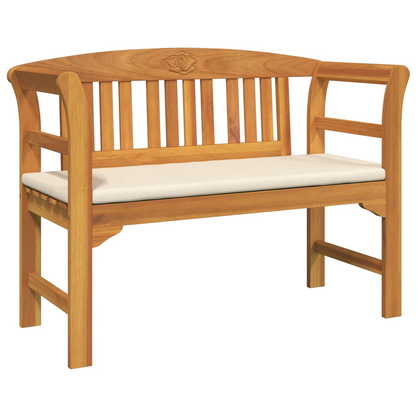 Rosenbank mit Kissen Natur 114 x 46 x 82,5 cm Massivholz Akazie