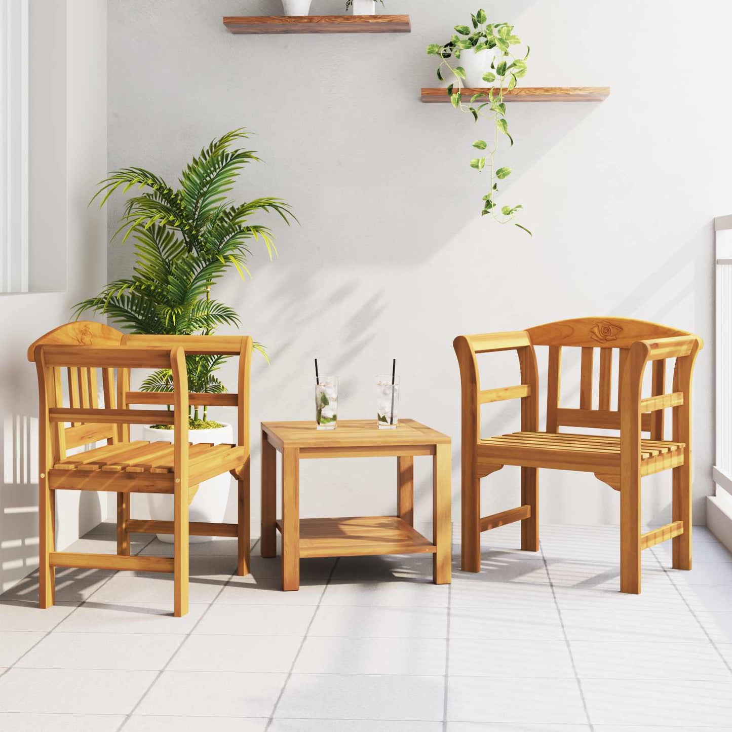 Bank Natürlicher Ölfinish 68,5 x 46 x 82,5 cm Massivholz Akazie