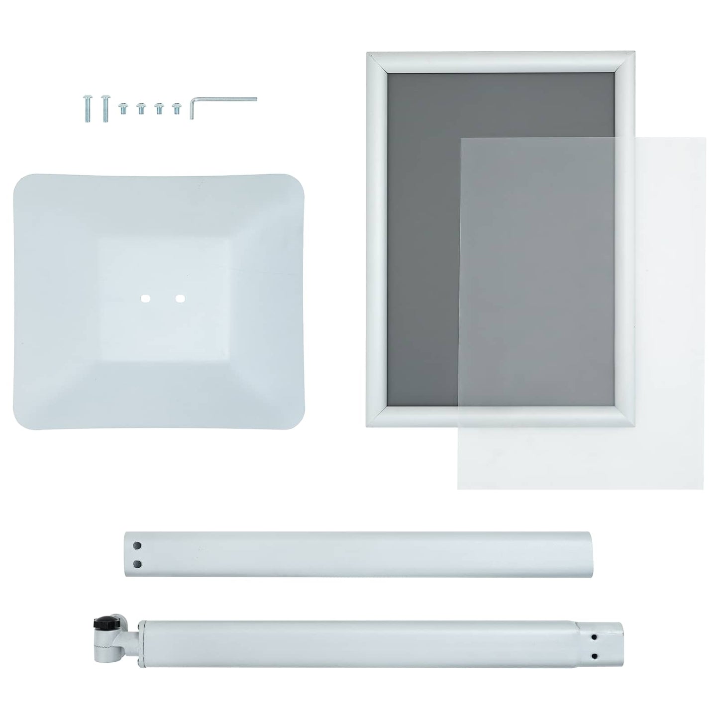 Podest-Posterständer Silber 32,5 x 27 x 126 cm