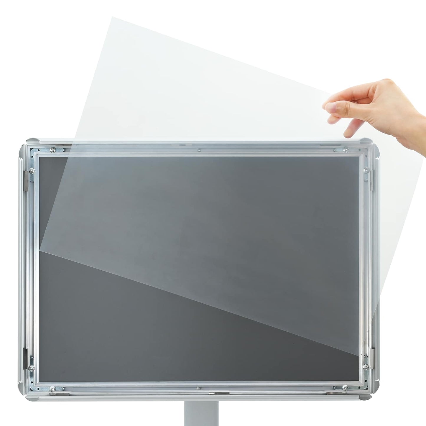 Podest-Posterständer Silber 32,5 x 27 x 126 cm
