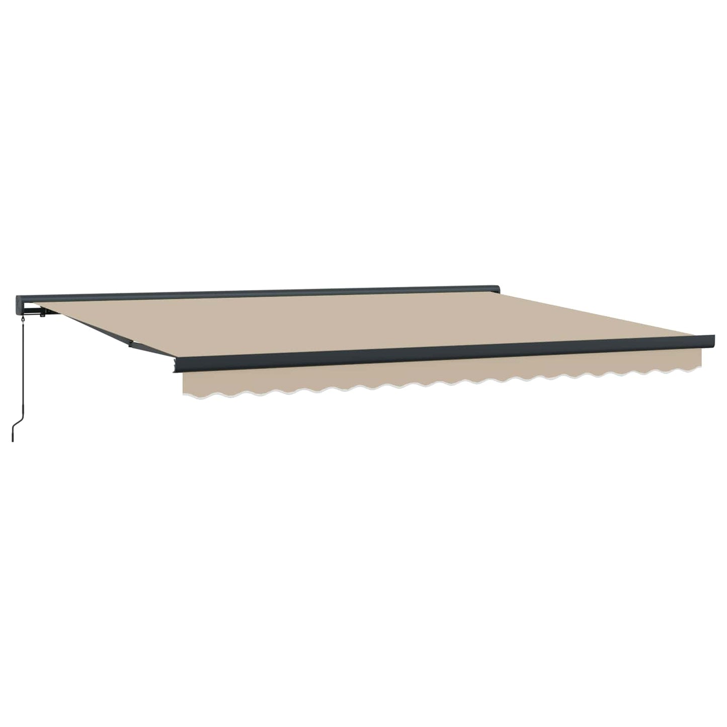 Einziehbare Markise Beige 4 x 3 m Leinen und Aluminium