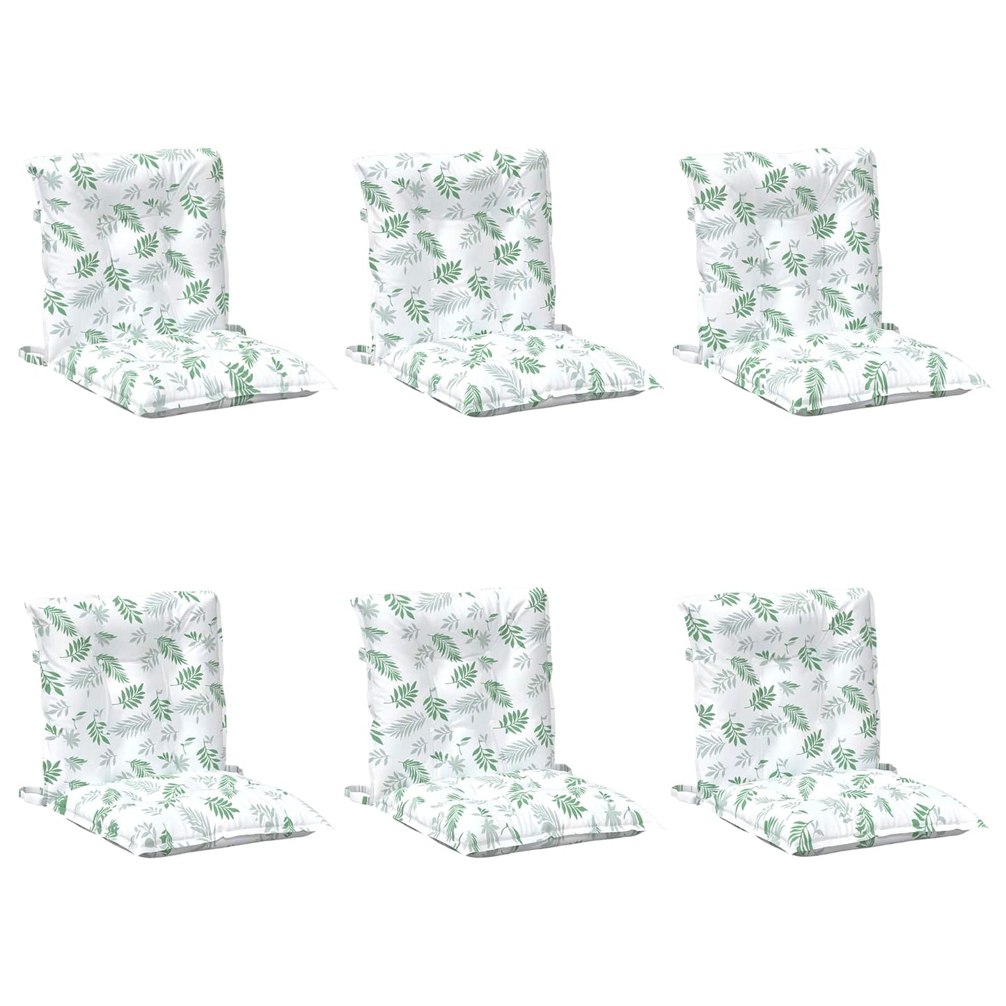 Lowback Stuhlpolster Blatt 6 pcs Weiß 100 x 50 x 7 cm Oxford