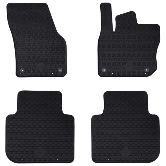 Autofußmatte 4 pcs Schwarz Škoda KODIAQ TDI Gummi
