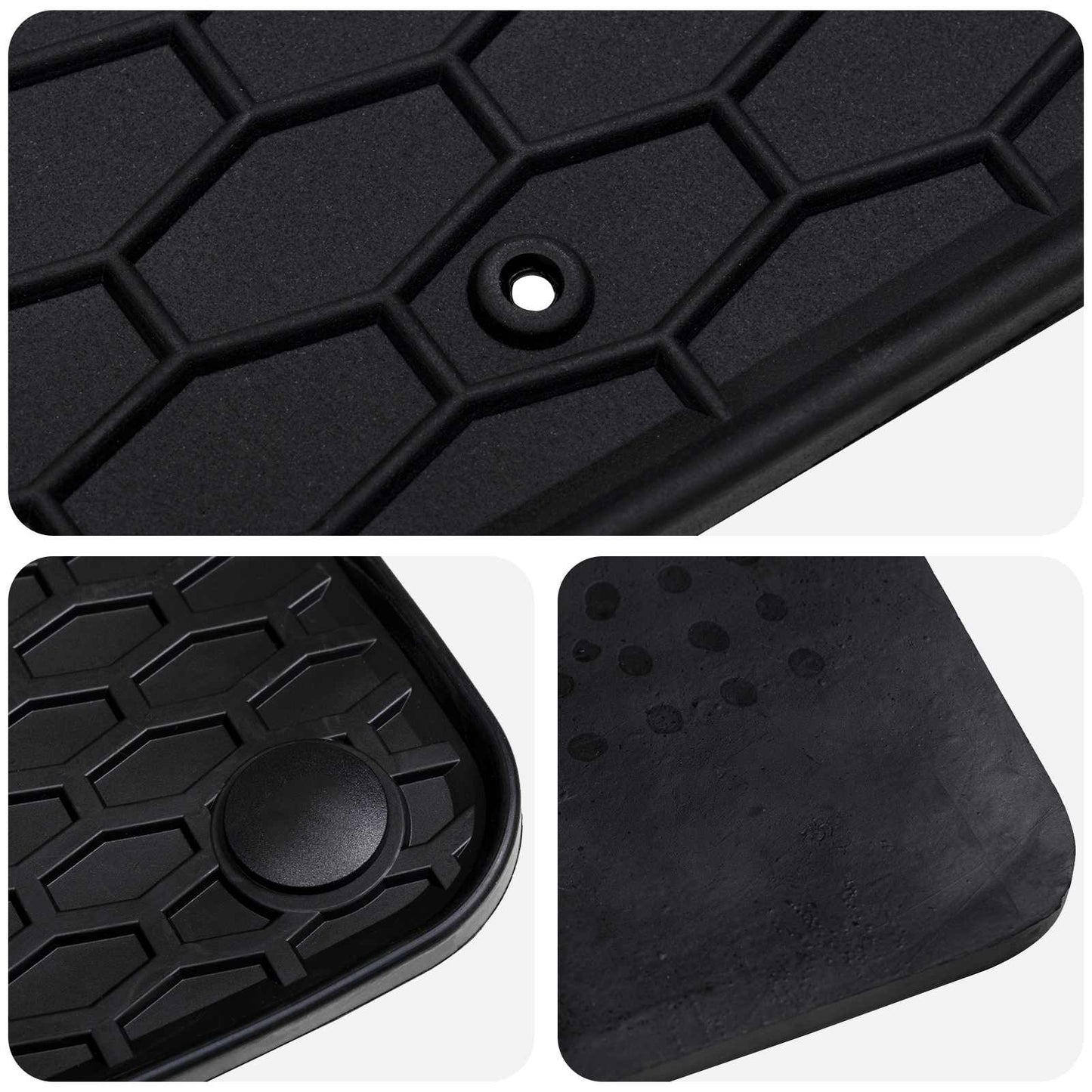 Tapis de sol voiture 4 pcs Noir Caoutchouc