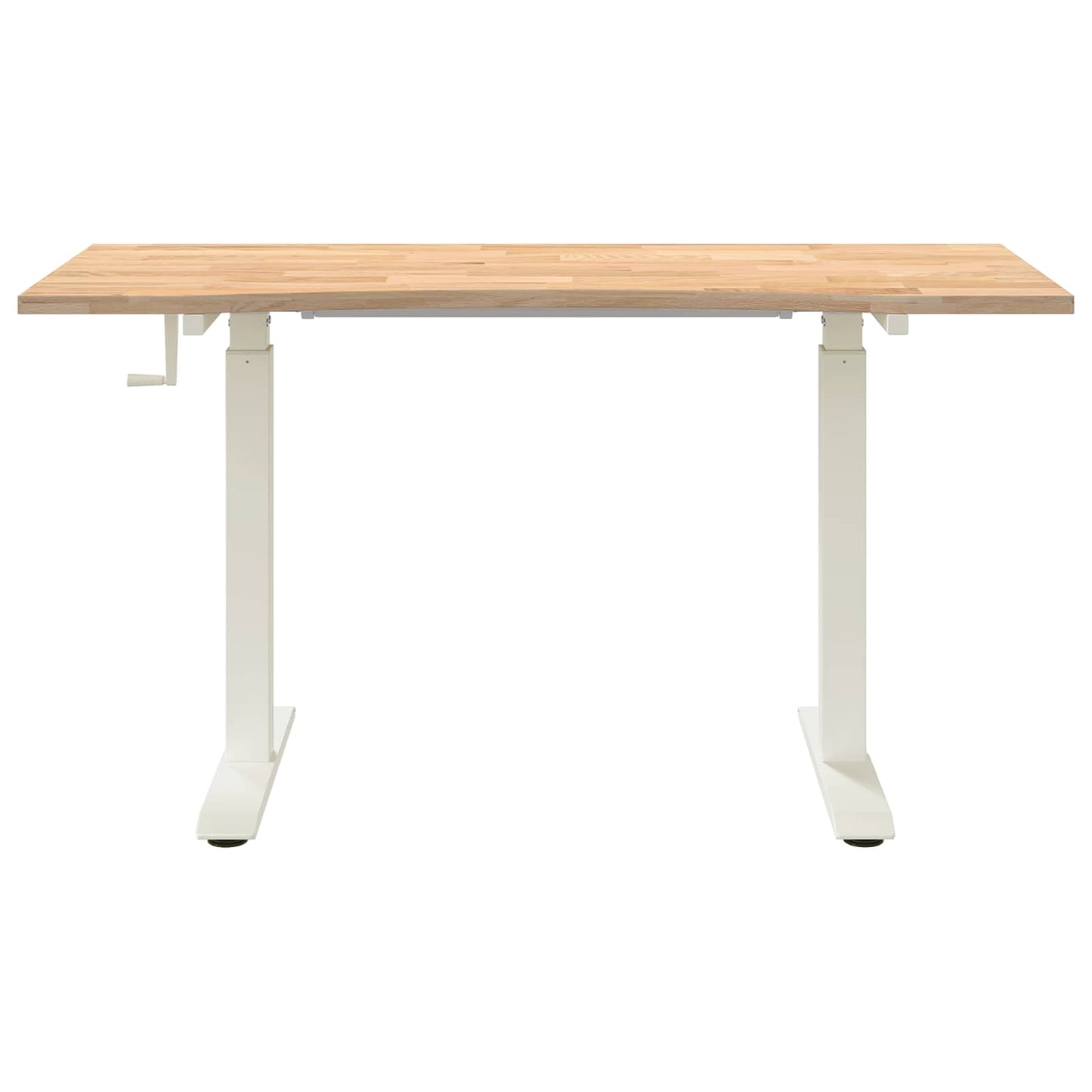 Schreibtisch Weiß und Natur 140 x 60 cm Massivholz Eiche