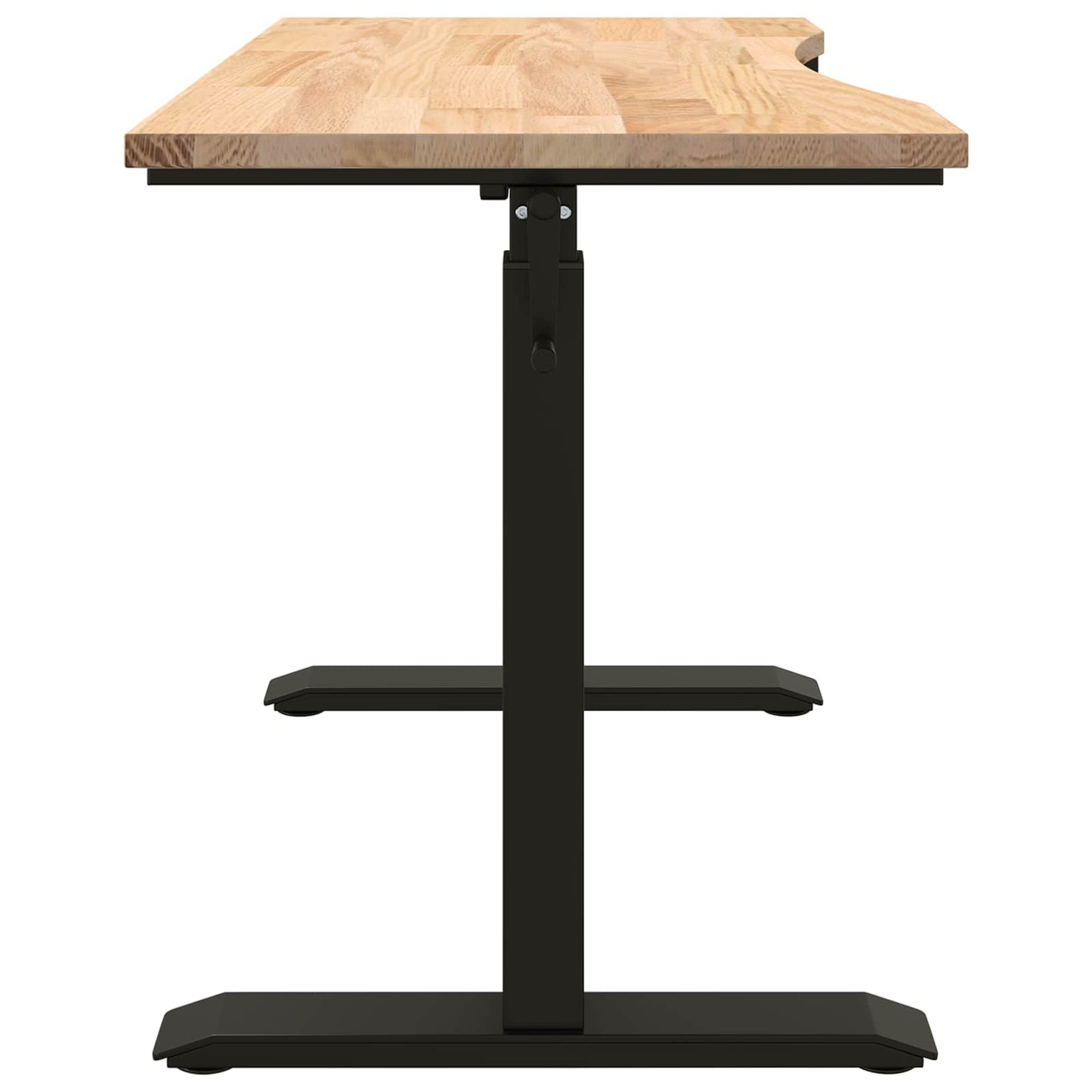 Schreibtisch Schwarz und Natur 120 x 60 cm Massivholz Eiche