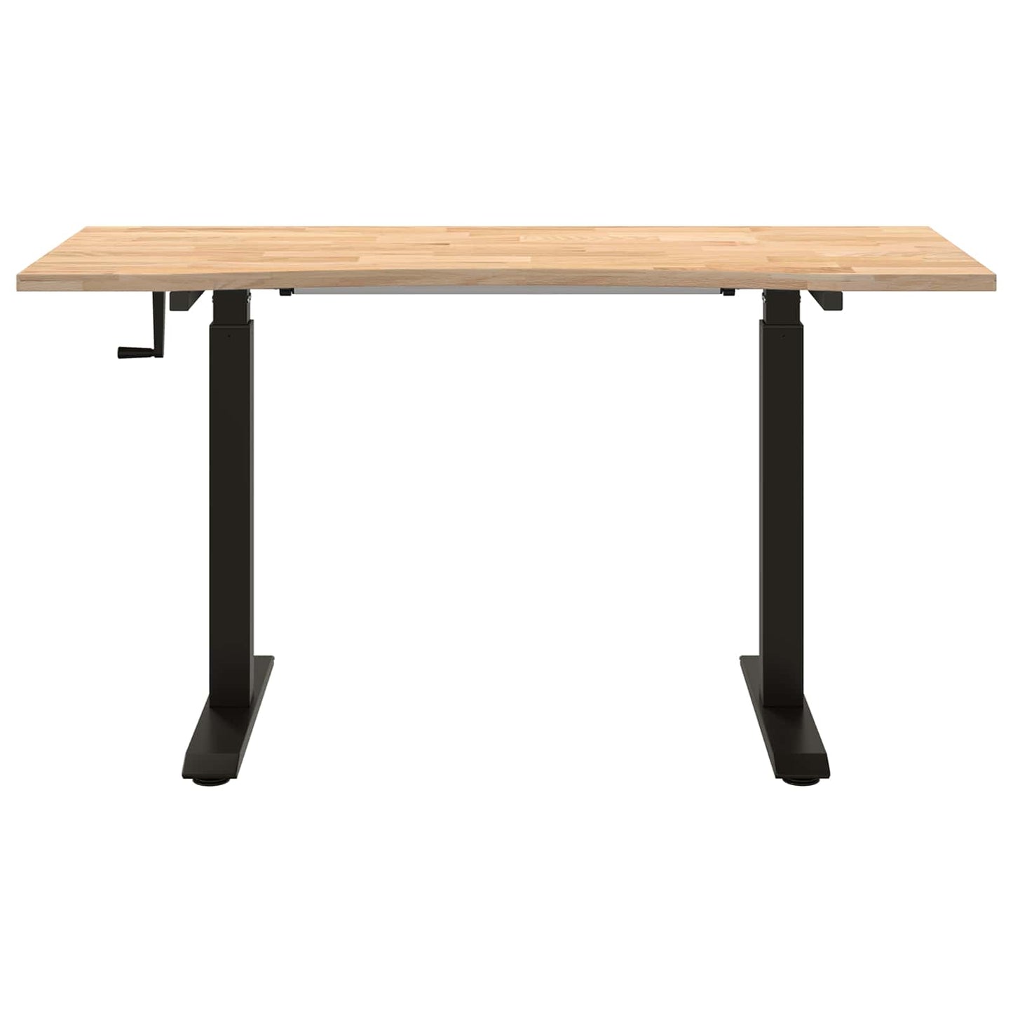 Desk Black and Natural 140 x 60 cm Solid Oak