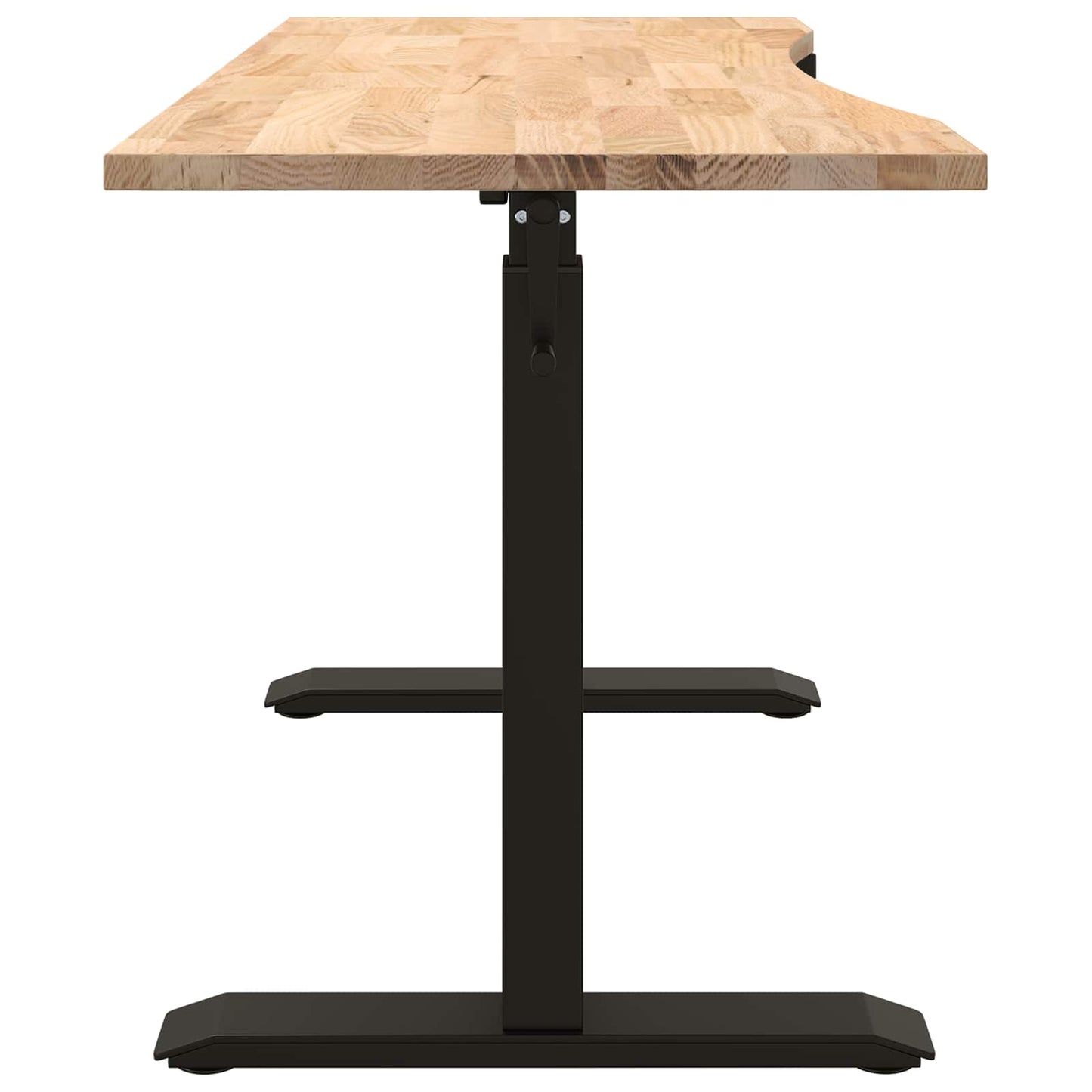 Desk Black and Natural 140 x 60 cm Solid Oak