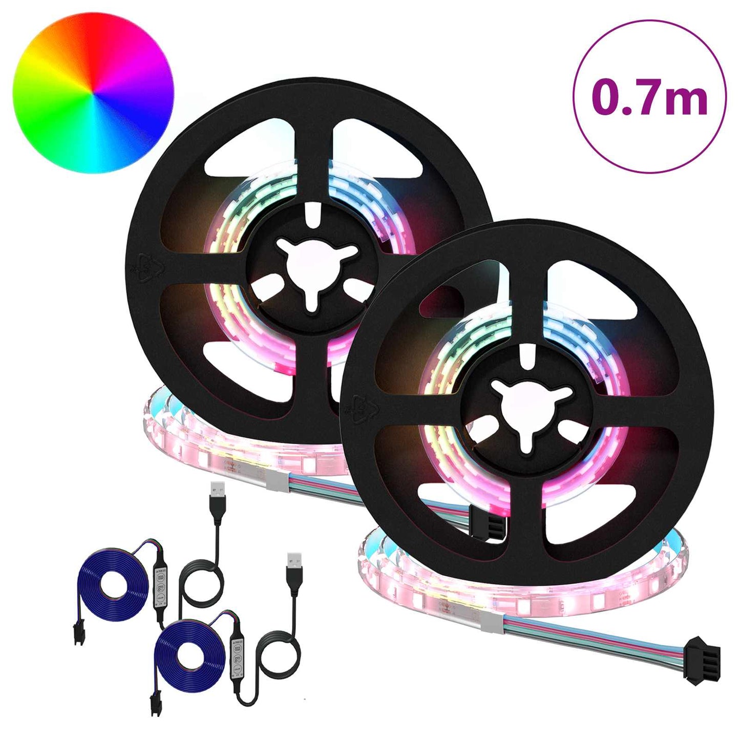 Bandes LED 2 pcs Noir et Transparent 350 mm