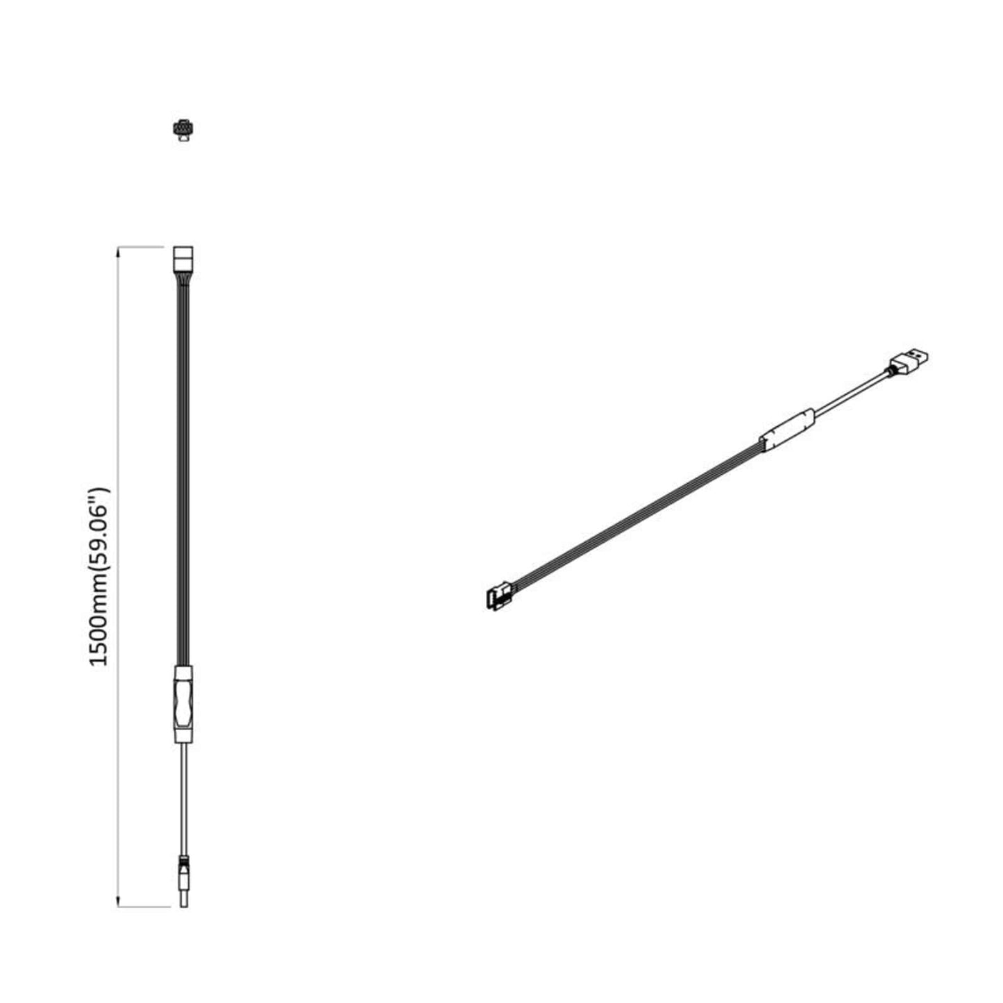 Bandes LED 2 pcs Noir et Transparent 1700 mm