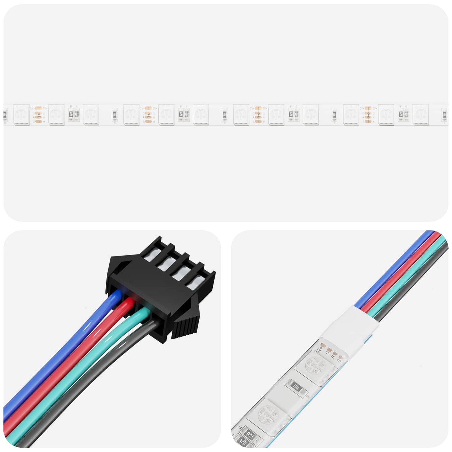 Bandes LED 2 pcs Noir et Transparent 210 x 0,8 x 0,3 cm