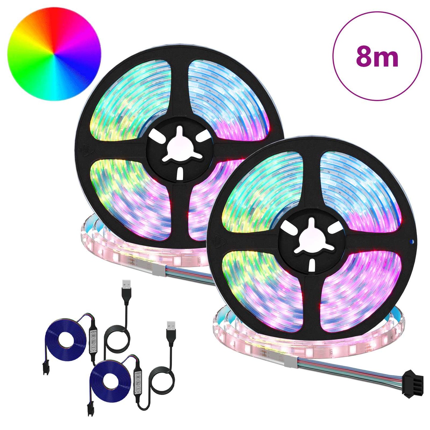 LED Streifen 2 pcs Schwarz und Transparent 4000 mm