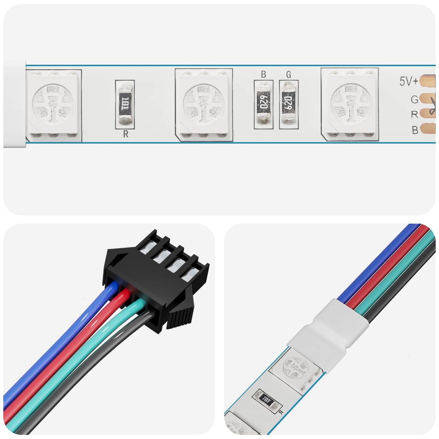 LED Strip Lights 2 pcs Black and Multicolor 1745 mm