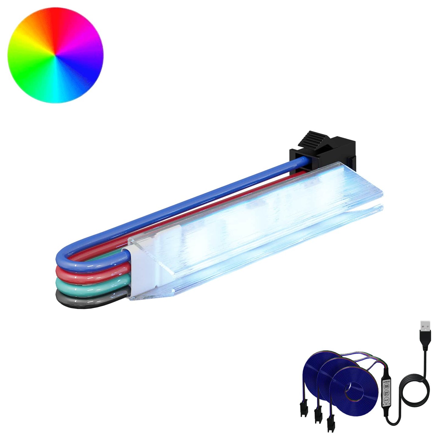 LED Strip Lights 2 pcs Black and Multicolor 1745 mm